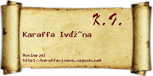 Karaffa Ivána névjegykártya